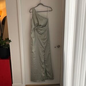 One-Shoulder Green Dress